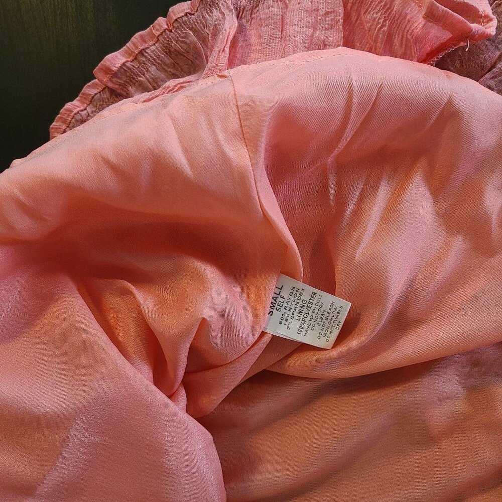 Coral Button-Up Women's Blouse - Picture 8 of 8